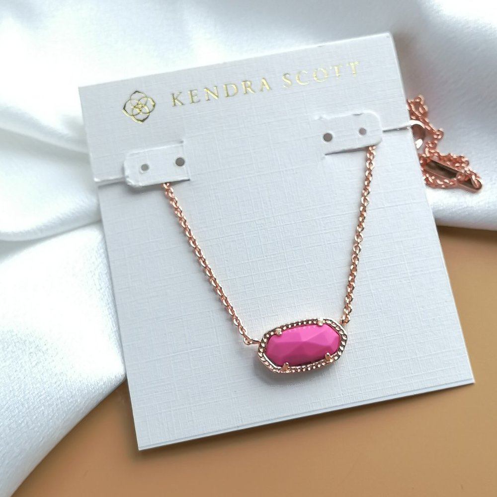Kendra Scott Elisa Rose Gold Necklace In Pink